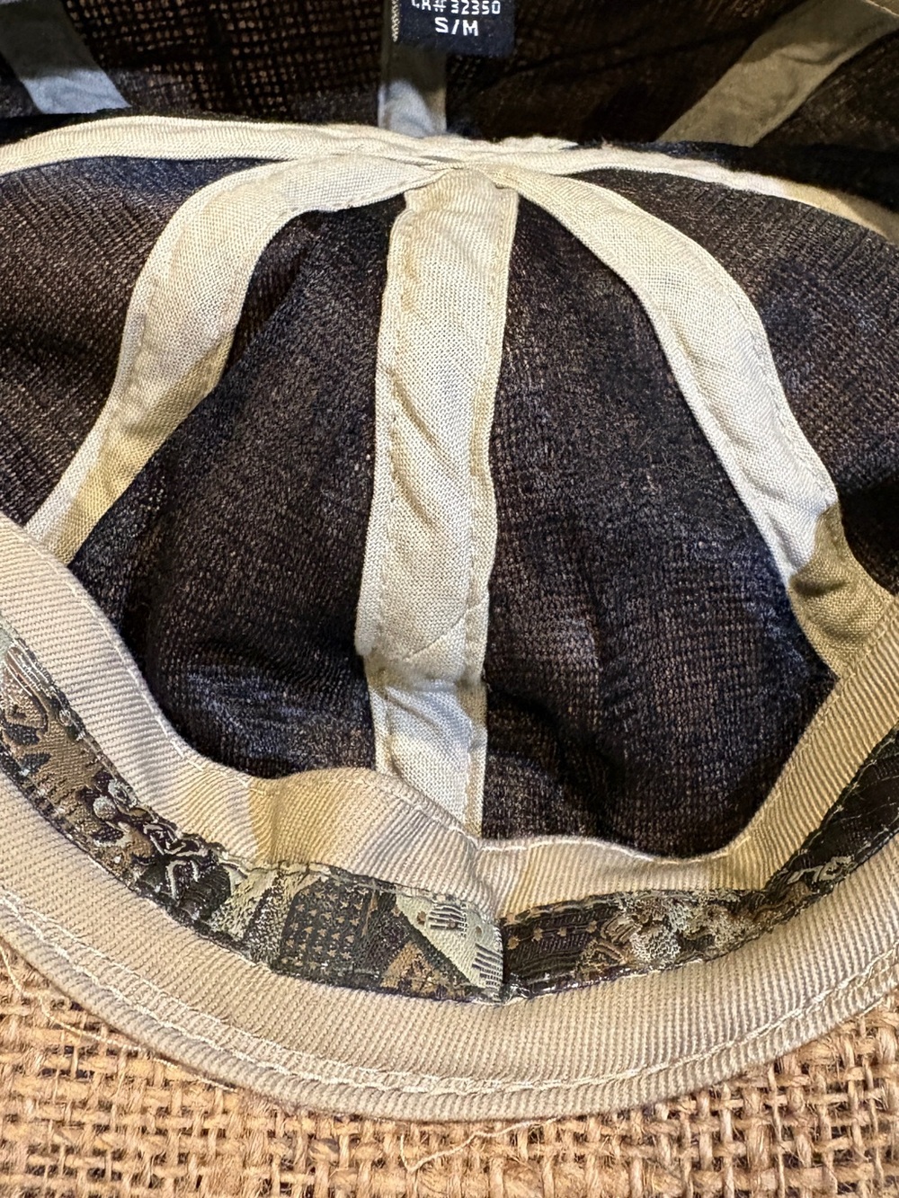 Quiksilver 100% Jute Newsboy Cabbie Hat Tan Woven Cap Size S/M - Picture 6 of 10